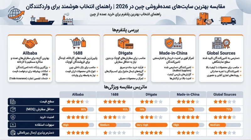مقایسه بهترین سایت های عمده چینی